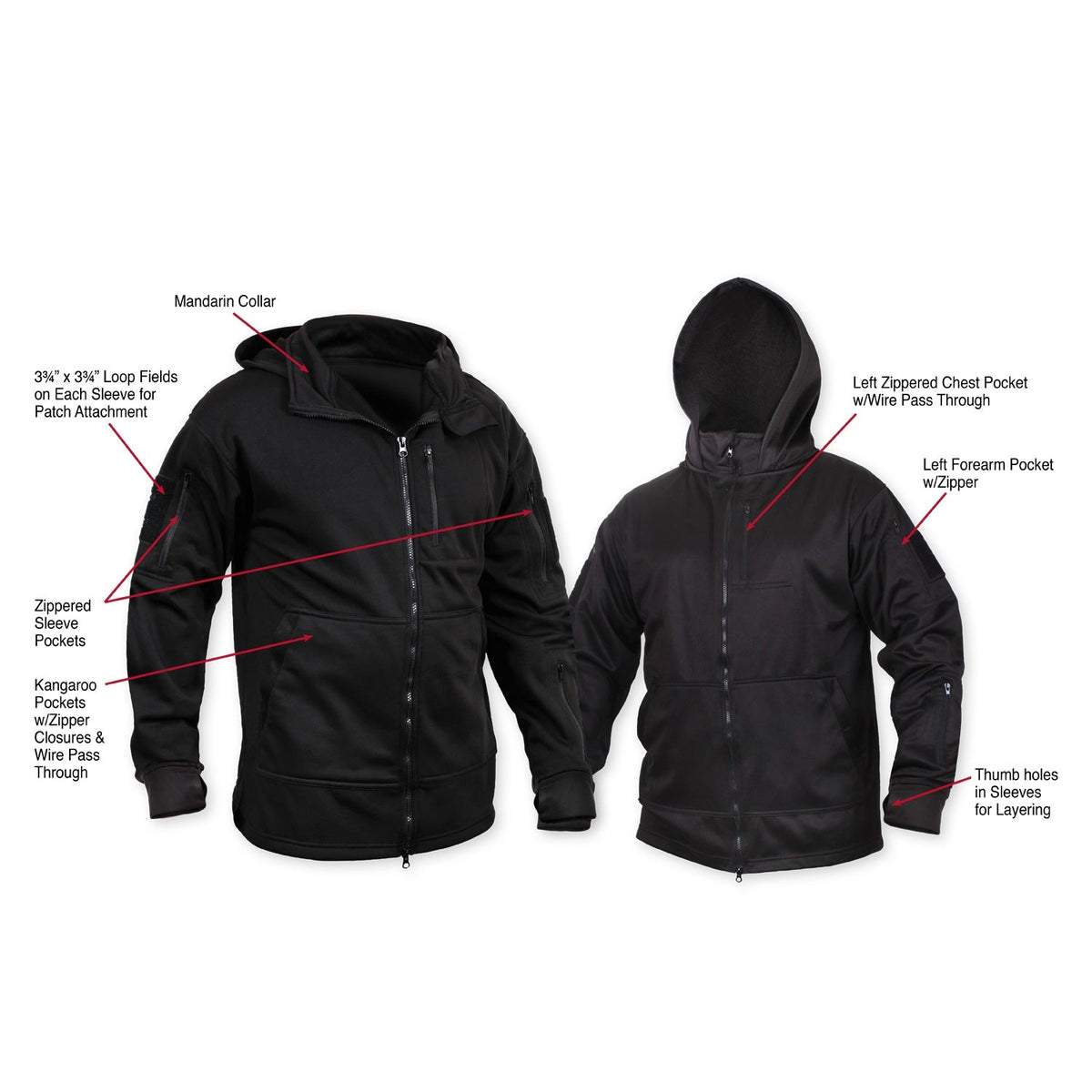 Rothco Tactical Zip Up Hoodie