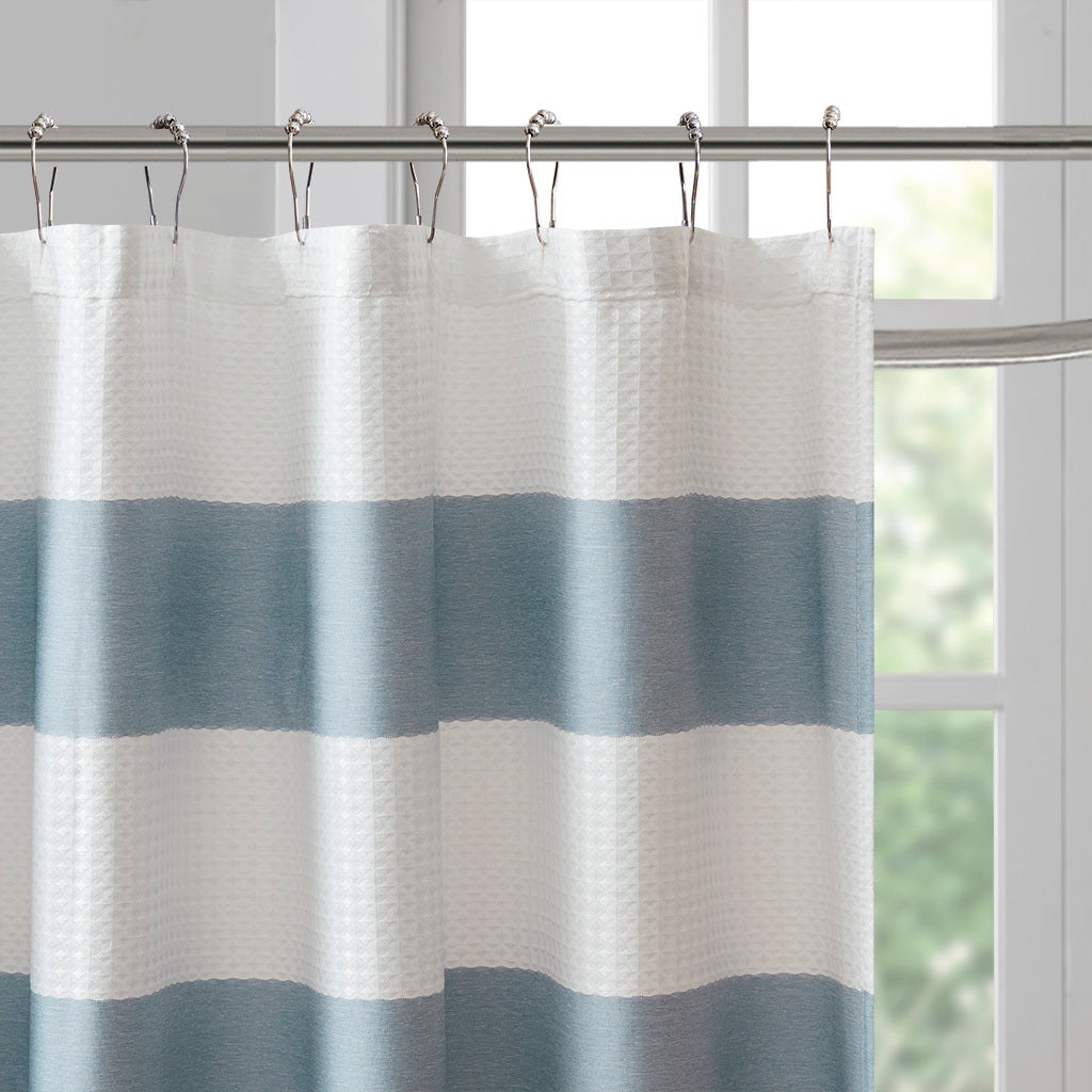 Blue Shower Curtain with 3M Water Repellent - 72x72 Inch