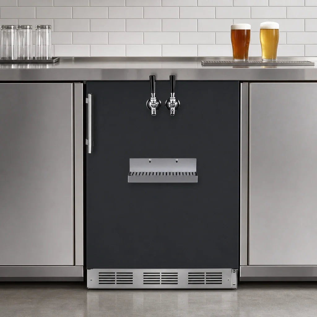 Summit Commercial Summit Appliance SBC58BFRTPADA Front-Tap Built-In Beer Kegerator, 2-Tap, ADA-Height, 5.3 Cu. Ft.