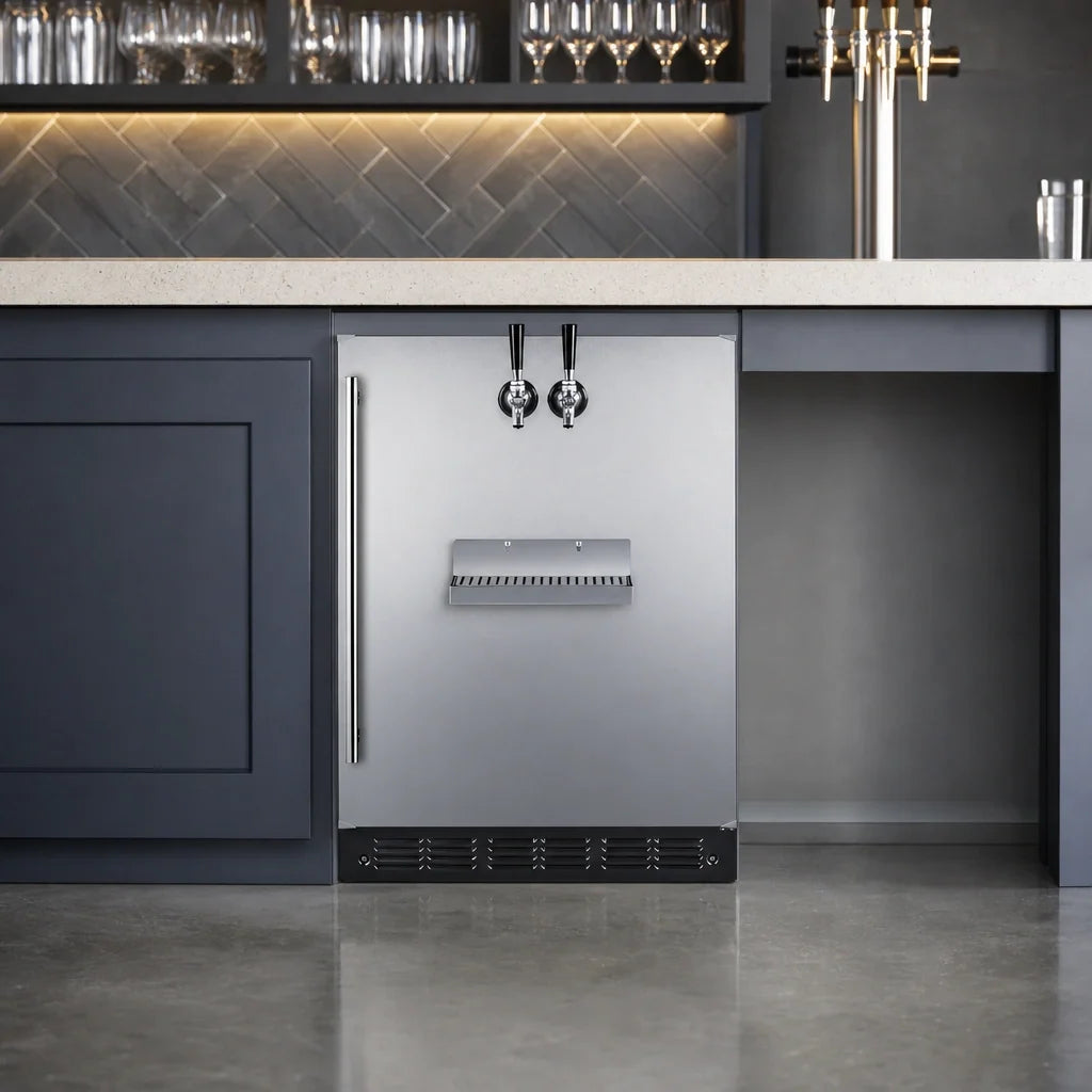 Summit Commercial Summit Appliance SBC7BRSFRTPADA 24-Inch ADA Built-In Front-Tap Beer Kegerator, Dual Tap, Stainless Steel