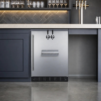 Summit Commercial Summit Appliance SBC7BRSFRTPADA 24-Inch ADA Built-In Front-Tap Beer Kegerator, Dual Tap, Stainless Steel