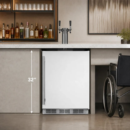 Summit Commercial Summit Appliance SBC58WHBIADA ADA-Height Dual Tap Beer Dispenser, White, Holds 2 Sixth-Barrel Kegs