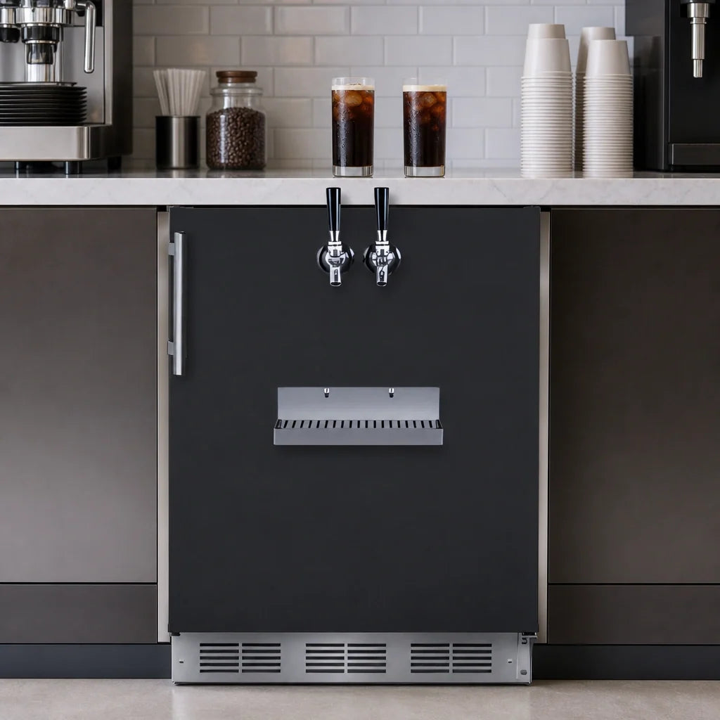Summit Commercial Summit Appliance SBC58BFRTPCFADA Freestanding ADA Front-Tap Cold Brew Coffee Kegerator, Dual Tap, 5.3 Cu. Ft.