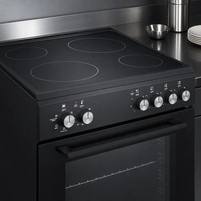 Summit Commercial Summit Appliance REXT24BL 24-Inch Black Smooth-Top Electric Convection Range with Ceramic Glass Cooktop