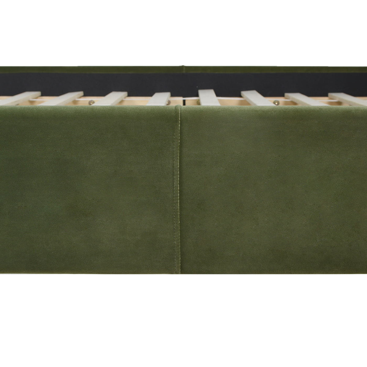 Modern Wavy Headboard Platform Bed with Upholstered Frame - White or Dark Green