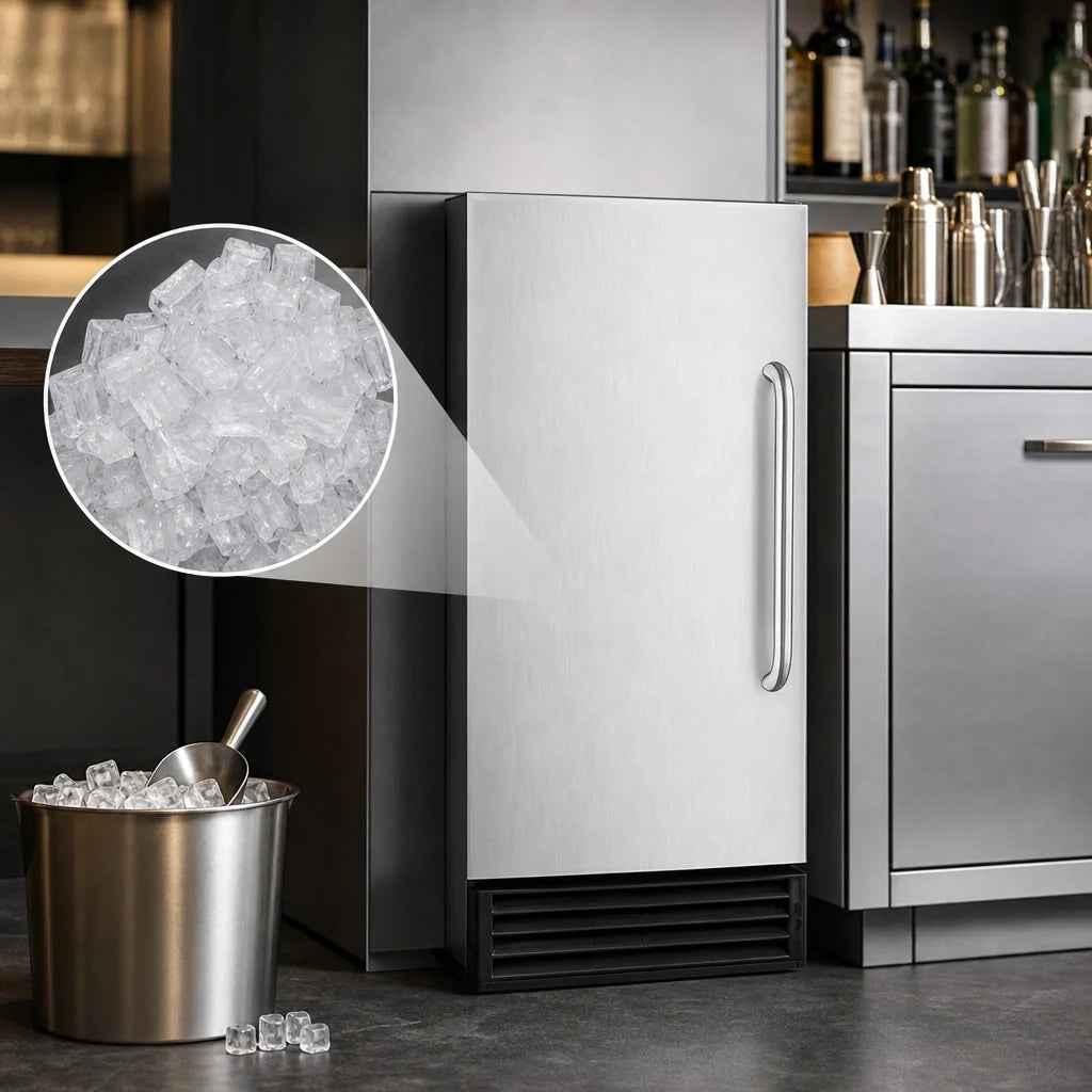 Summit Commercial Summit Appliance BIM44GADA Commercial ADA-Height Full-Size/Dice Ice Maker, 50 lb/24 hr, 25 lb Bin, Air-Cooled