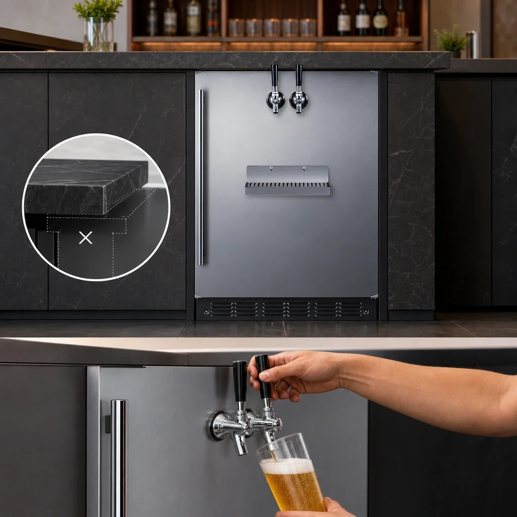 Summit Commercial Summit Appliance SBC7BRSFRTPADA 24-Inch ADA Built-In Front-Tap Beer Kegerator, Dual Tap, Stainless Steel