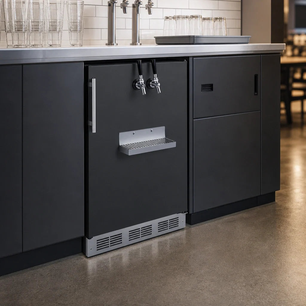 Summit Commercial Summit Appliance SBC58BFRTPADA Front-Tap Built-In Beer Kegerator, 2-Tap, ADA-Height, 5.3 Cu. Ft.