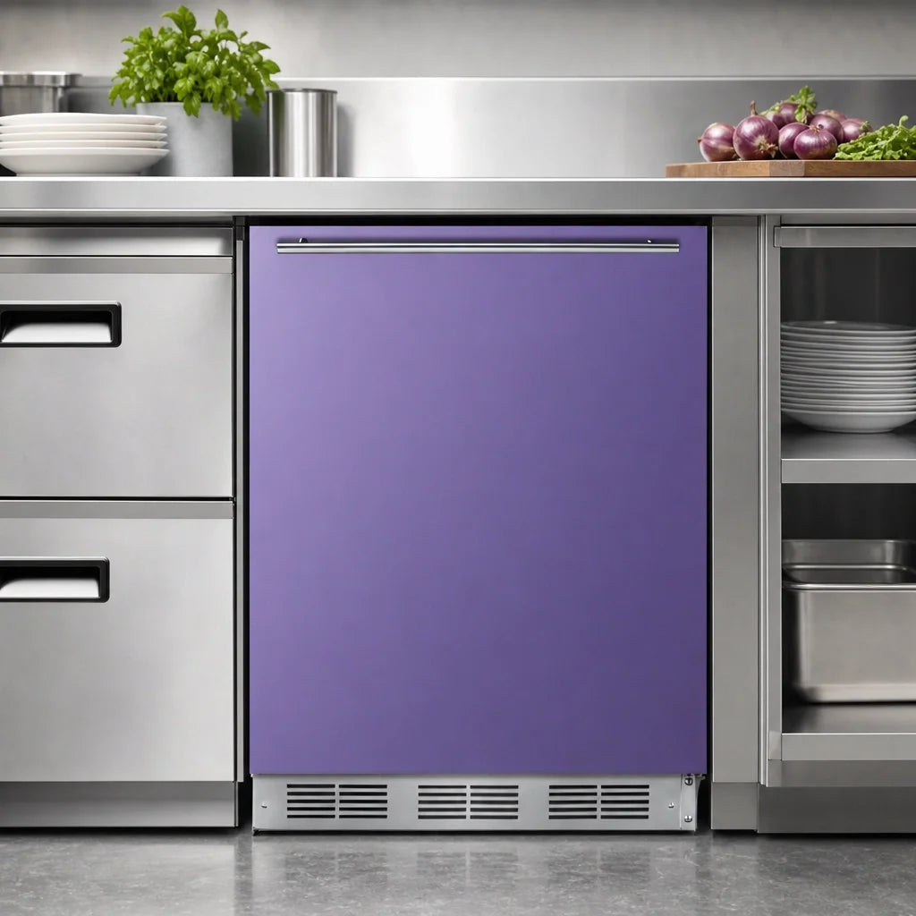 Summit Appliance 24-Inch ADA Height Undercounter Refrigerator-Freezer with Lavender Purple Door, 5.1 Cu. Ft.