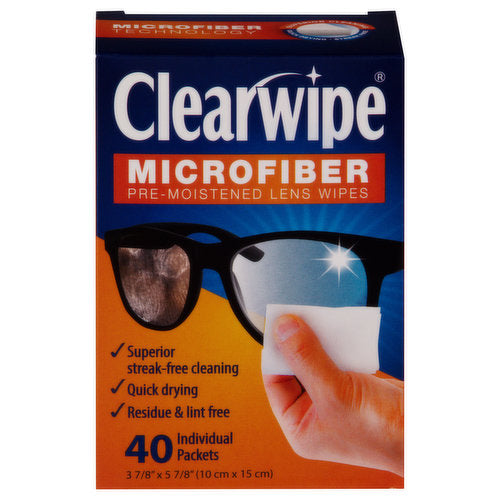 Clearwipe® Lens Cleaner Wipe, 40-Pack