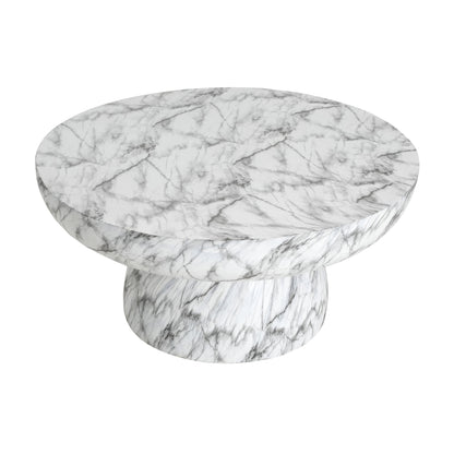 MGO Faux Marble Coffee Table with Handcrafted Finish - White Marble