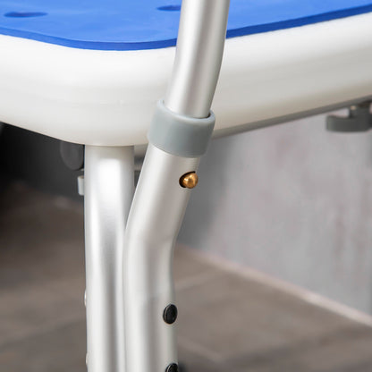 Padded Shower Chair with Arms and Adjustable Height - Aluminum