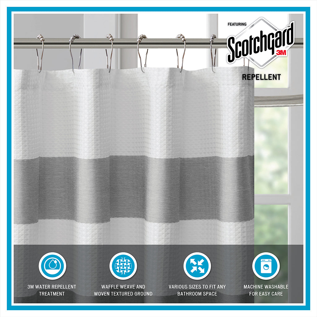 Blue Shower Curtain with 3M Water Repellent - 72x72 Inch