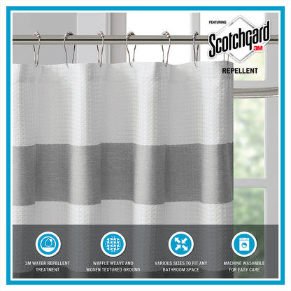 Blue Shower Curtain with 3M Water Repellent - 72x72 Inch