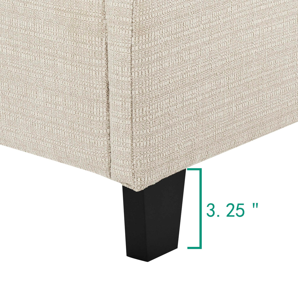 Tufted Upholstered Headboard Platform Bed with Padded Headboard - Queen, Beige or Dark Green
