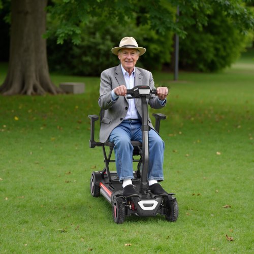4-Wheel Electric Mobility Scooter for Adults & Seniors, Integrated Foldable Mobility Scooter with 9.3 Miles Long Range, All Terrain Travel Wheelchair with 9? Climbing Capacity & 265LBS Loading