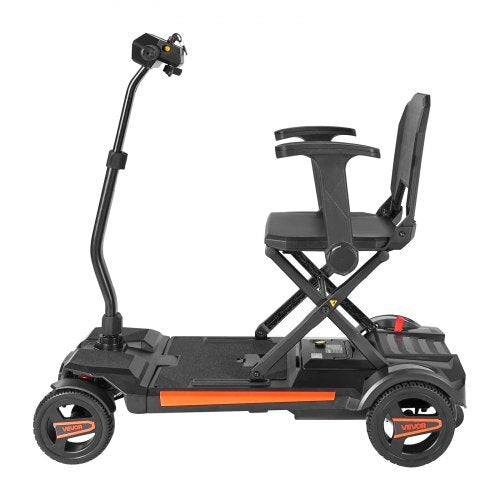 4-Wheel Electric Mobility Scooter for Adults & Seniors, Integrated Foldable Mobility Scooter with 9.3 Miles Long Range, All Terrain Travel Wheelchair with 9? Climbing Capacity & 265LBS Loading