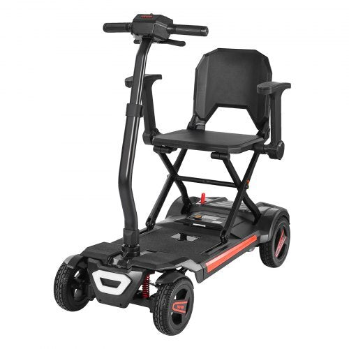 4-Wheel Electric Mobility Scooter for Adults & Seniors, Integrated Foldable Mobility Scooter with 9.3 Miles Long Range, All Terrain Travel Wheelchair with 9? Climbing Capacity & 265LBS Loading