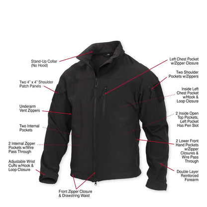 Rothco Stealth Ops Soft Shell Tactical Jacket