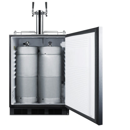 Summit Commercial Summit Appliance SBC58BLBIADATWINCFB Commercial Beer & Coffee Kegerator, 24-Inch, ADA-Compliant, Dual Tap