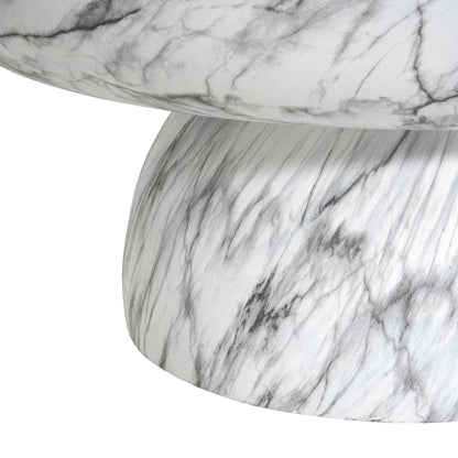MGO Faux Marble Coffee Table with Handcrafted Finish - White Marble