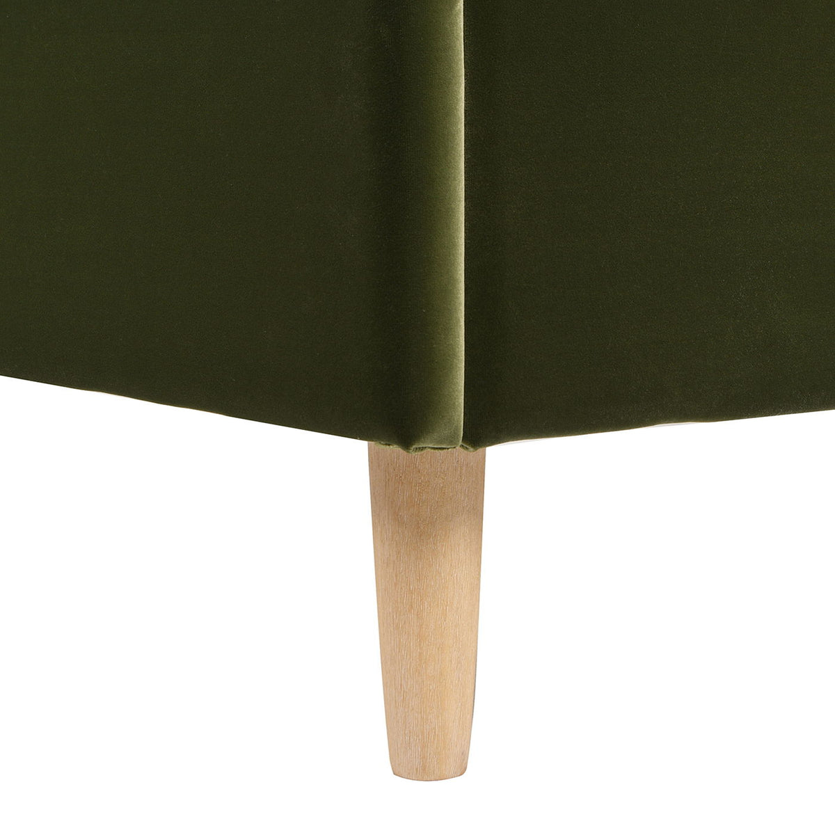 Modern Wavy Headboard Platform Bed with Upholstered Frame - White or Dark Green