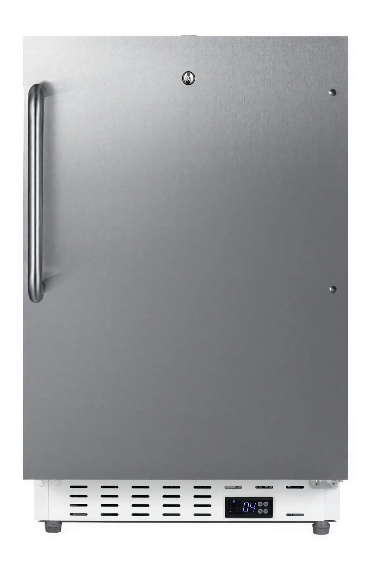 Summit Commercial Summit Appliance SCR504SSTBADA Undercounter All-Refrigerator, 1-Section, Solid Stainless Steel Door, White Exterior, ADA Height