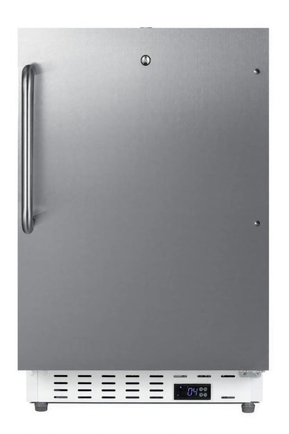 Summit Commercial Summit Appliance SCR504SSTBADA Undercounter All-Refrigerator, 1-Section, Solid Stainless Steel Door, White Exterior, ADA Height