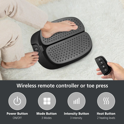 Foot Massager Machine with Heat for Blood Circulation Plantar Fasciitis, Black