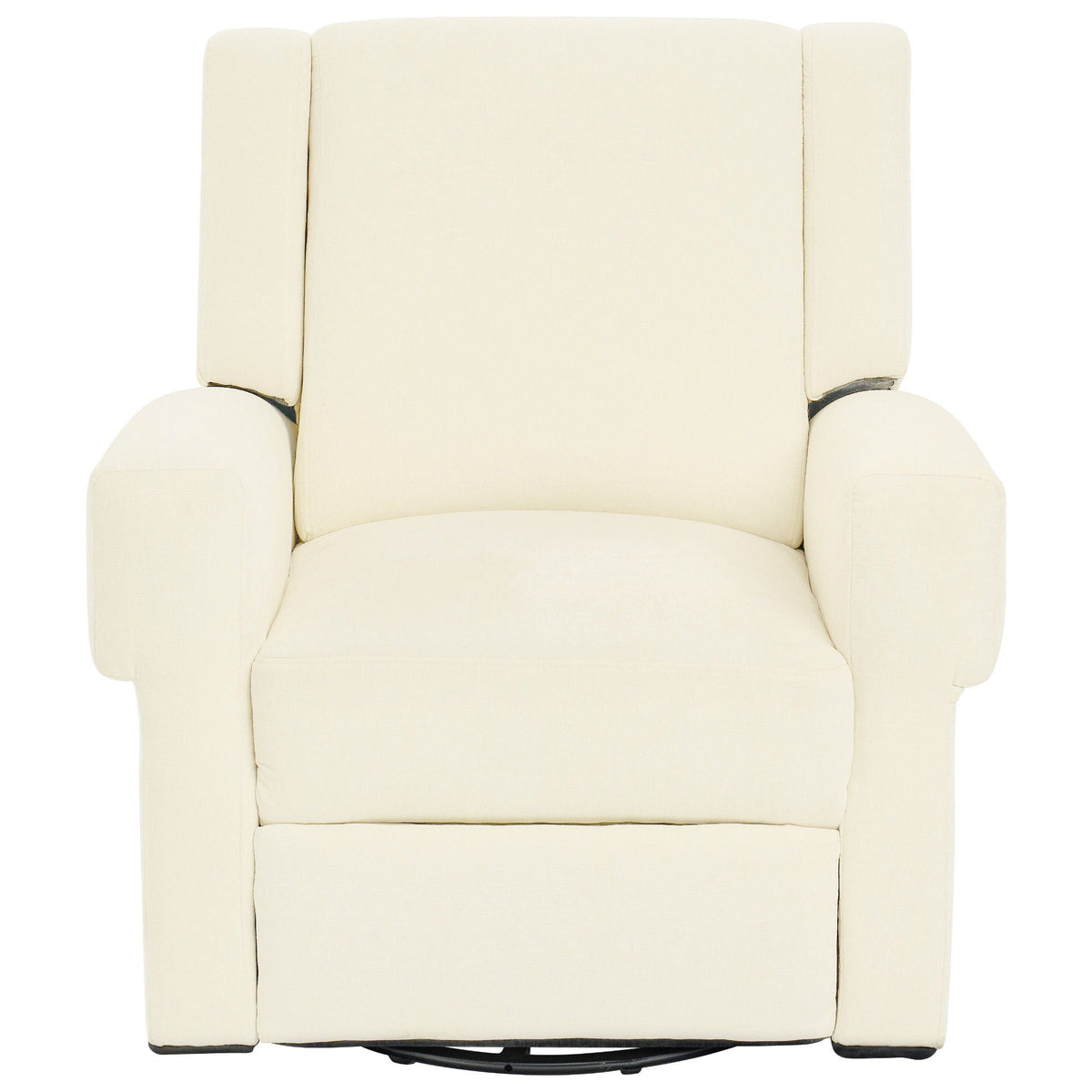 Manual Recliner Chair with Swivel Rocker and Dual Recline - White or Light Brown
