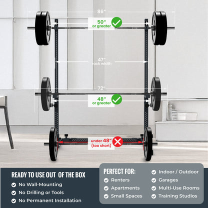 Verse® Agile Rack NEO — Ultra-lightweight Portable Squat Rack For Home Gyms, Apartments, Mobile Trainers and Studios