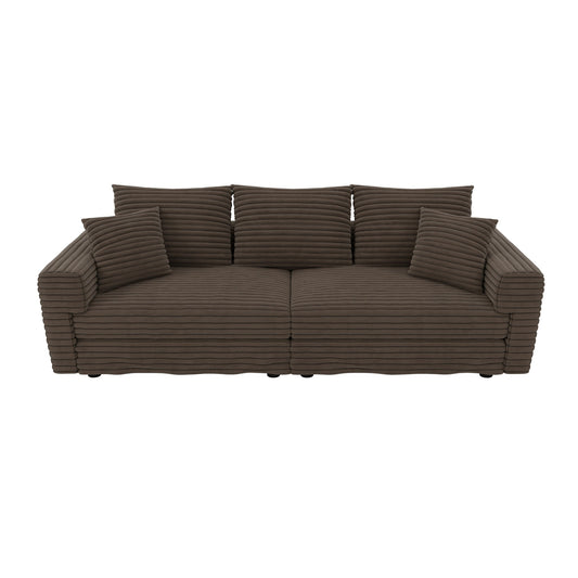 Modern Upholstered Sofa with Deep Cushions - Multiple Sizes & Colors