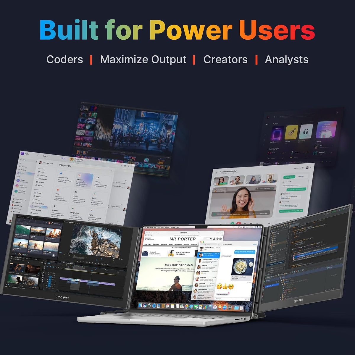 Triple-Screen Laptop Monitor Extender