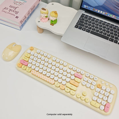 Wireless Keyboard & Mouse Combo - Silent Click, Colorful 104 Keys