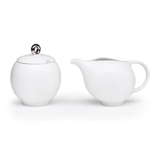 Eva Sugar Bowl & Creamer - White