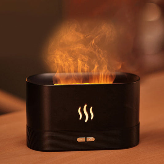 Flame-Effect Aroma Diffuser — 150ml Ultrasonic with Color Light