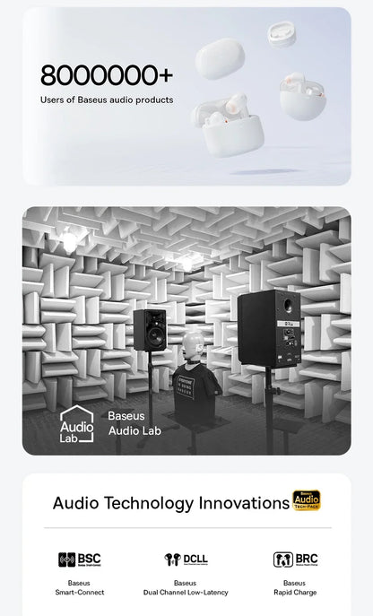 Baseus EP10 Pro ANC Earbuds Wireless Bluetooth 6.0 Earphones 50dB Realtime Adaptive Headphones 6 Mic Hi-Res LDAC IP55  Ear Buds