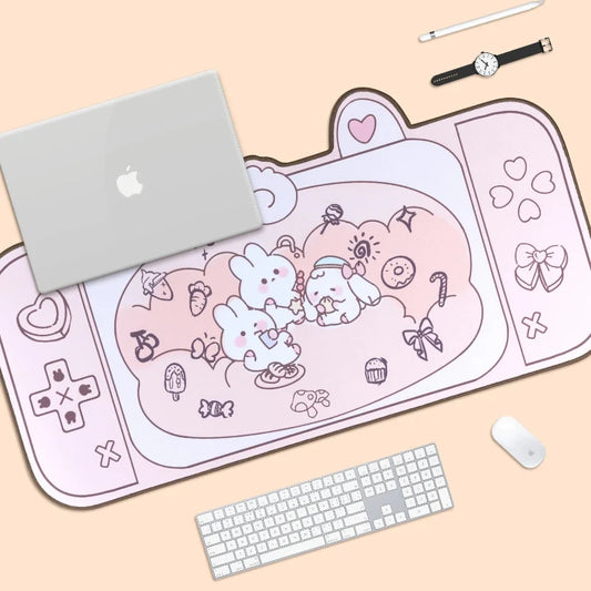 Kawaii Bunnies at High Tea Desk Pad XL