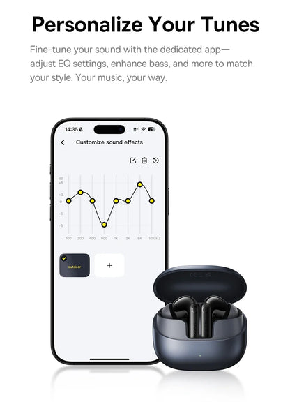 Baseus EP10 Pro ANC Earbuds Wireless Bluetooth 6.0 Earphones 50dB Realtime Adaptive Headphones 6 Mic Hi-Res LDAC IP55  Ear Buds