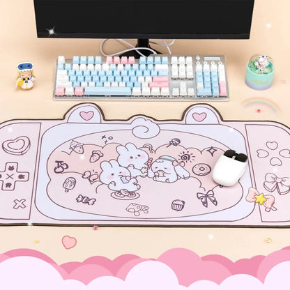 Kawaii Bunnies at High Tea Desk Pad XL