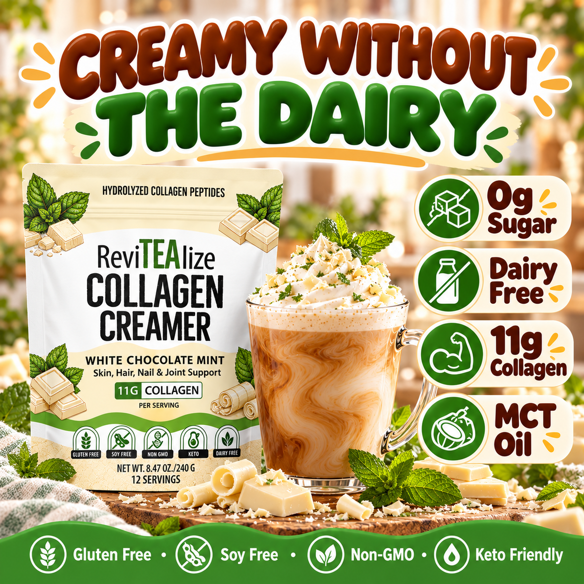 Collagen Protein Creamer - White Chocolate Mint