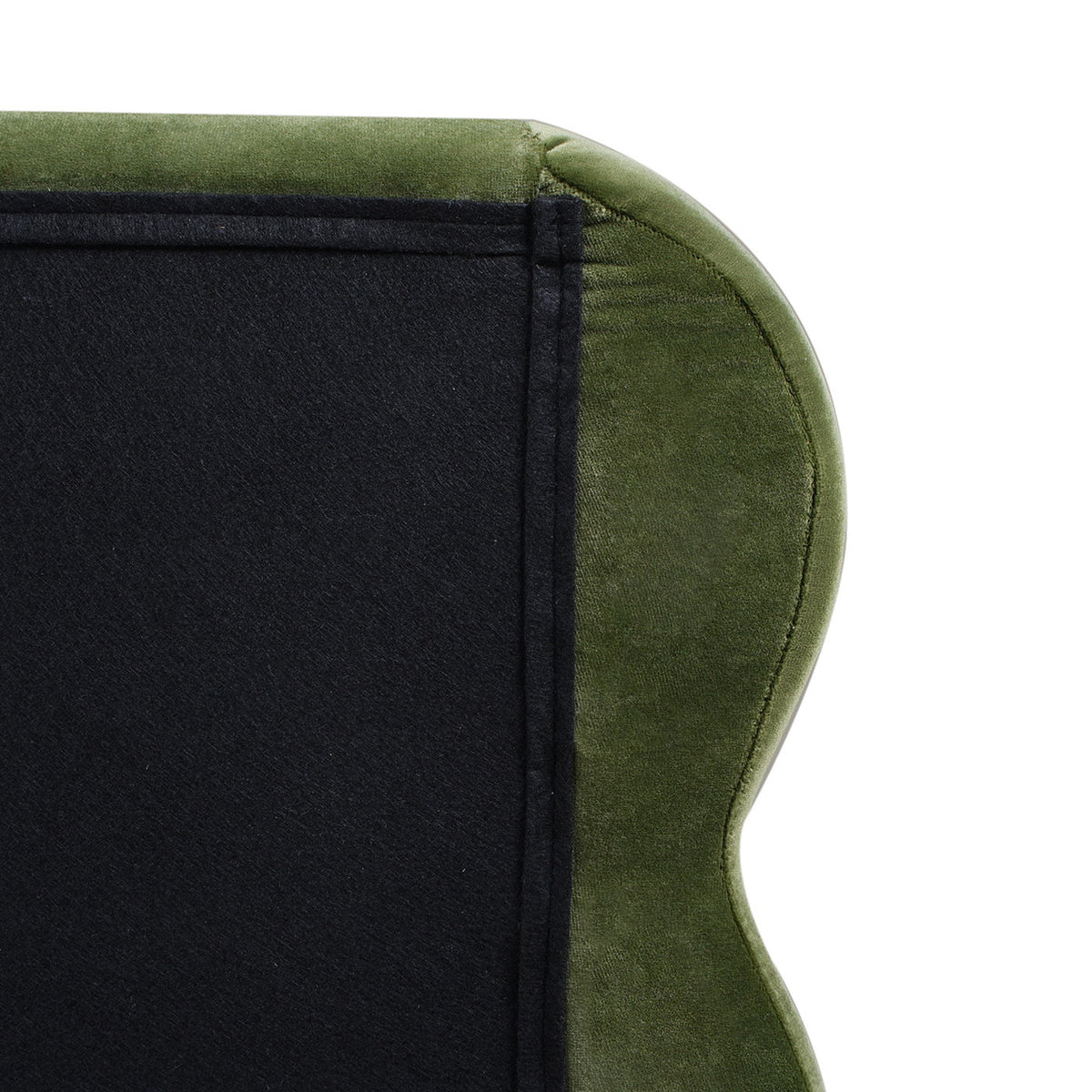 Modern Wavy Headboard Platform Bed with Upholstered Frame - White or Dark Green