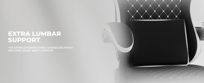 Gaming Chair with Massage and Ergonomic Design - Black/White