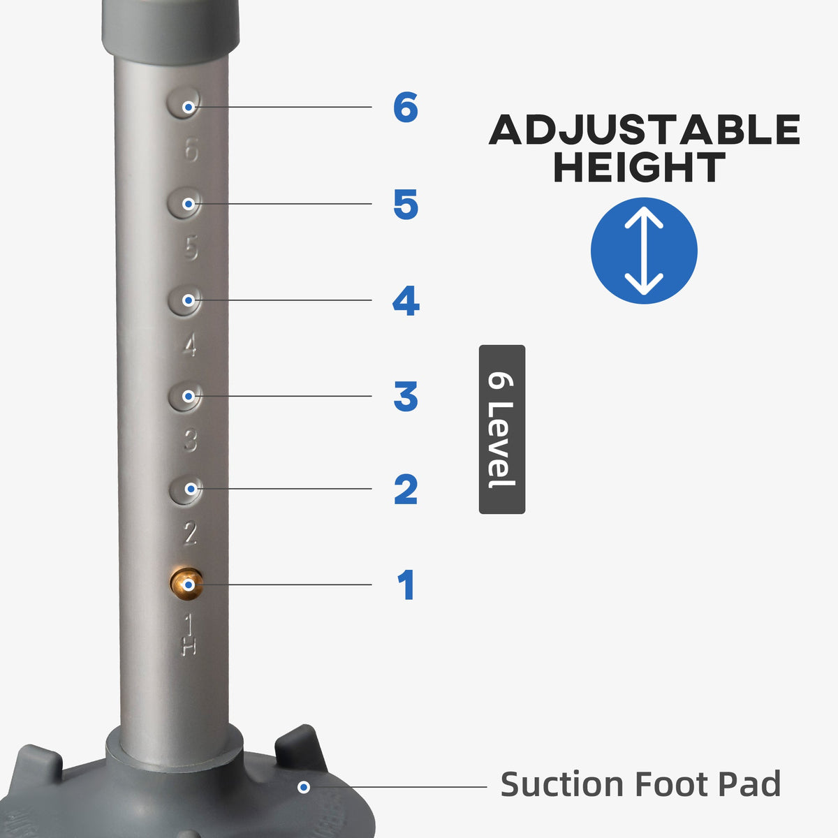 Padded Shower Chair with Arms and Adjustable Height - Aluminum