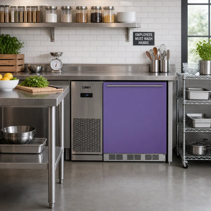 Summit Appliance 24-Inch ADA Height Undercounter Refrigerator-Freezer with Lavender Purple Door, 5.1 Cu. Ft.