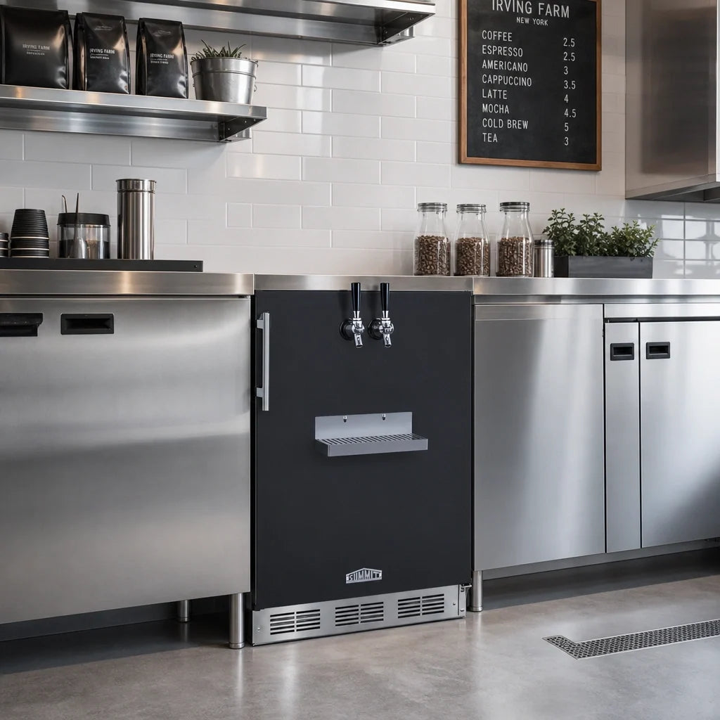 Summit Commercial Summit Appliance SBC58BFRTPCFADA Freestanding ADA Front-Tap Cold Brew Coffee Kegerator, Dual Tap, 5.3 Cu. Ft.