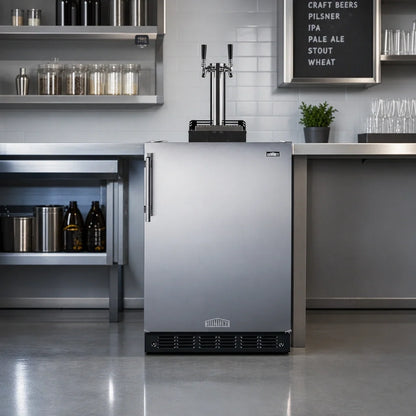 Summit Commercial Summit Appliance SBC7BRSFLTWADA Built-In Dual-Tap Beer Kegerator, ADA-Height, Floating Tap, Stainless Steel Door