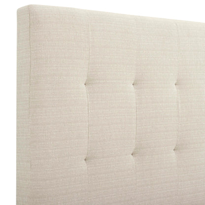 Tufted Upholstered Headboard Platform Bed with Padded Headboard - Queen, Beige or Dark Green