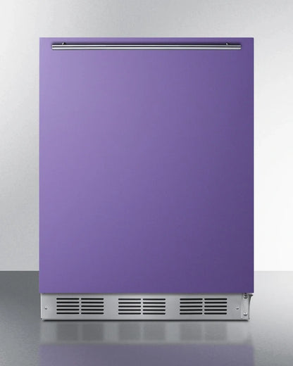 Summit Appliance 24-Inch ADA Height Undercounter Refrigerator-Freezer with Lavender Purple Door, 5.1 Cu. Ft.