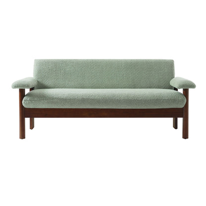 Fabric Loveseat Sofa with Armrest Pillows - Beige, Green, or Dark Brown